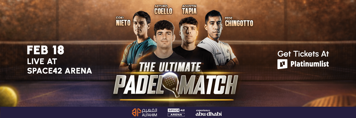 World No.1 Padel Stars Coello + Tapia to Face Off in Historic Abu Dhabi Exhibition Match Today