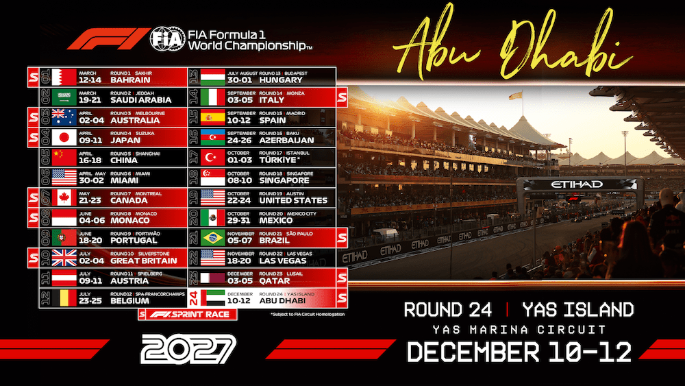F1 Abu Dhabi Grand Prix Confirms First-Ever Sprint Race for 2027